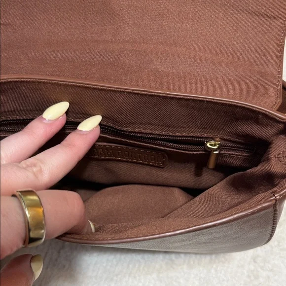 Brown Studded Crossbody Saddle Bag - Dream Control - Picture 4 of 4